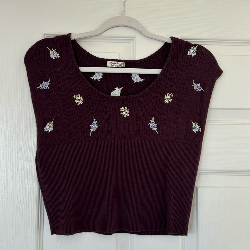Purple floral free people top